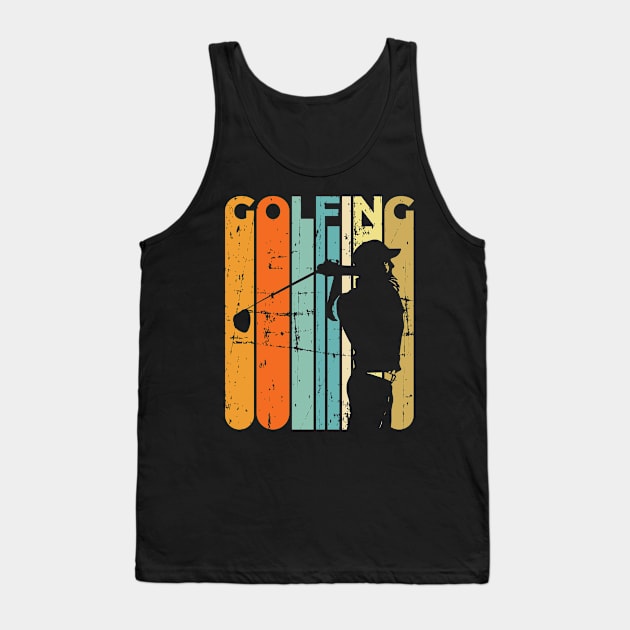 Retro Golfing Vintage Golfer Gift Golf Tank Top by petervanderwalk